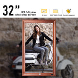 KODAK 32-inch Wi-Fi Enabled Large Wall Screen Digital Photo Frame, WF320V with 32GB Internal Memory, Wooden Frame with Photo, Video, Clock, Calendar, Weather Features and SD Card, USB and 3.5 Earphone Ports (Remote Control Incl.)