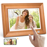 KODAK Digital Photo Frame RWF-127, Full HD 10.1 inch Touchscreen, WiFi Enabled, 32GB Internal Memory, Natural Wood with Photo, Video, Audio, Calendar & Weather Display Features (Burlywood)