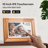KODAK Digital Photo Frame RWF-127, Full HD 10.1 inch Touchscreen, WiFi Enabled, 32GB Internal Memory, Natural Wood with Photo, Video, Audio, Calendar & Weather Display Features (Burlywood)