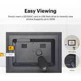KODAK 7-inch High Resolution Digital LED Screen Photo Frame RDPF-700B, Elegant Wooden Frame, Easy Plug and Play (non-WiFi)