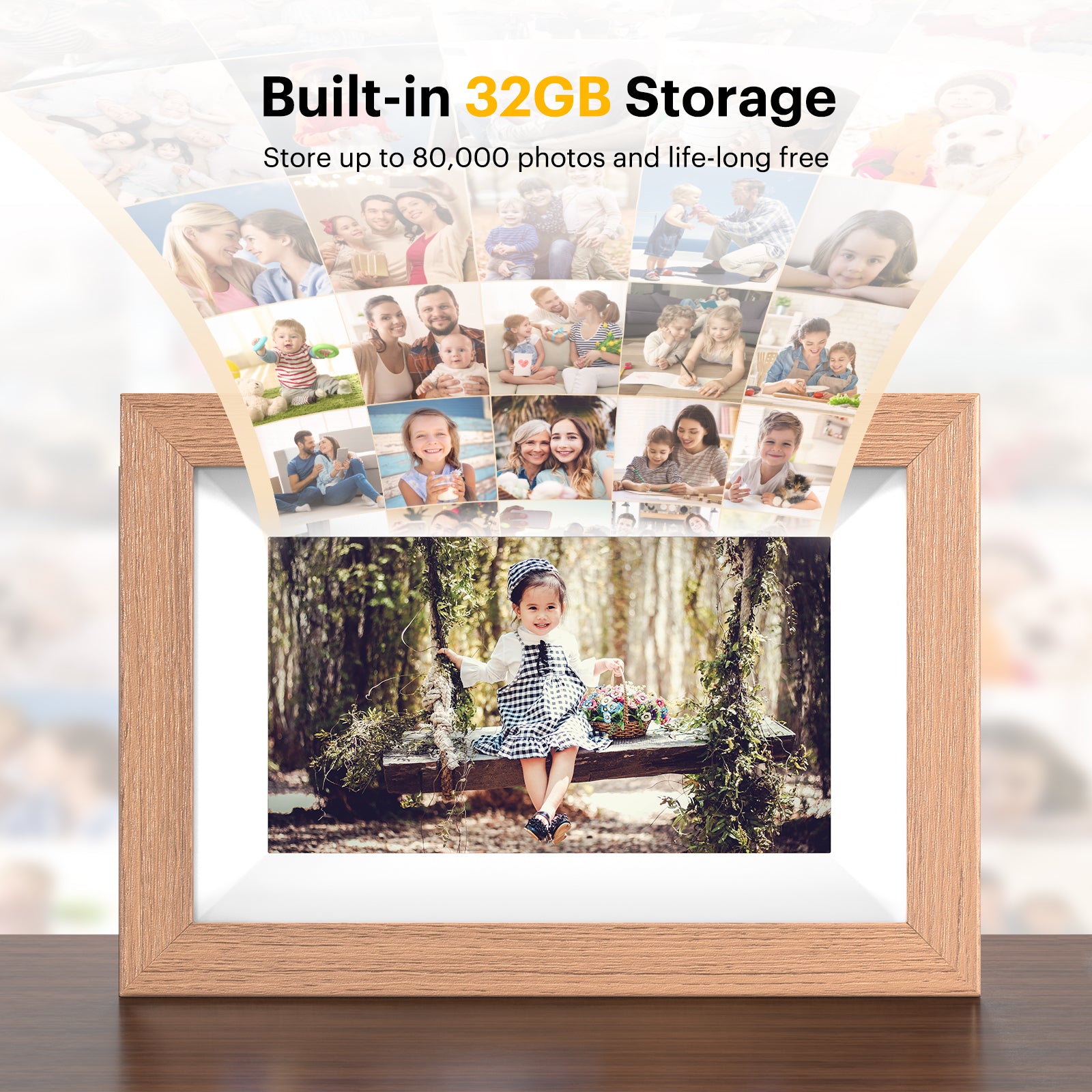 KODAK 7-inch Digital Photo Frame with 32GB Internal Storage, WiFi and auto rotation