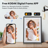 KODAK 10.1-inch Classic Digital Photo Frame RCF-1018, Wi-Fi Enabled, 32GB Touch-Screen Display with Automatic Rotation, Music, Video, Weather and Calendar