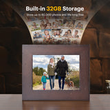 KODAK Classic Photo Frame 8-Inch Wi-Fi Enabled Candlenut Distressed Wood Frame, 32GB Internal Memory with Hi-Res Touch Screen, Model RCF-8016