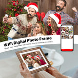 Kodak Rustic Wood WiFi-Enabled Digital Photo Frame HDPF-978, Advanced 9.7” Touchscreen with 2K Resolution, 32GB Internal Memory and Adjustable Stand