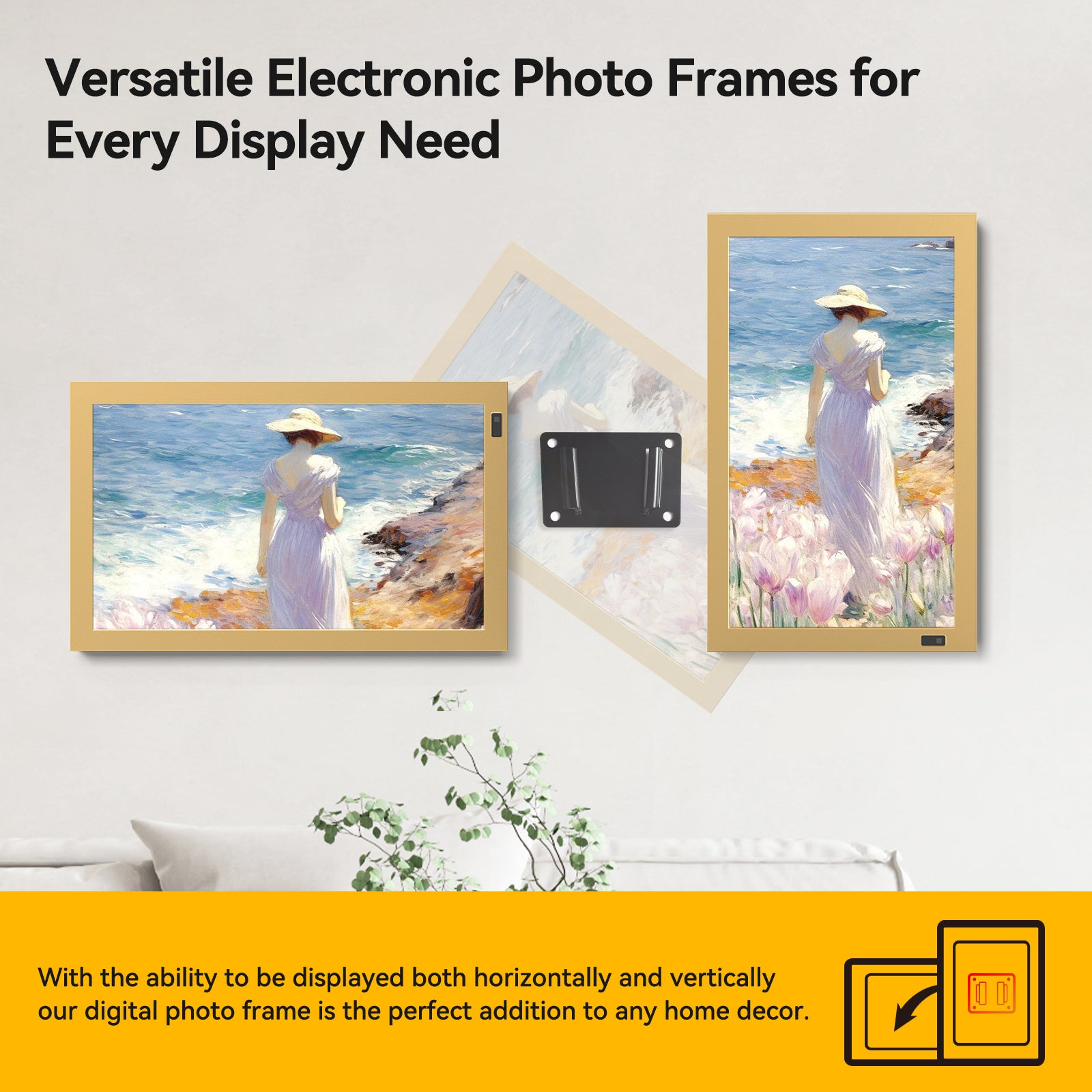 KODAK 21.5” Wi-Fi Digital Photo Frame – Metal Gold Frame (Model WF215)