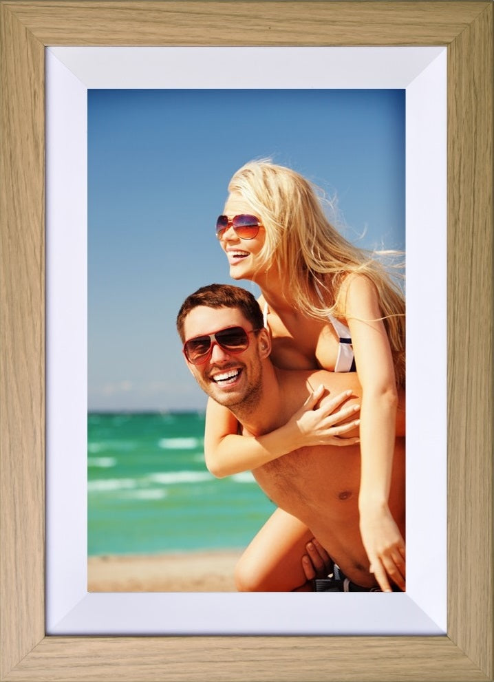 KODAK Classic Photo Frame 10.1 inch Wi-Fi Enabled RCF-1012W in Natural Wooden Frame Bundled with Two Extra Frames in Black and White 32GB Internal Memory, 10GB Cloud Storage