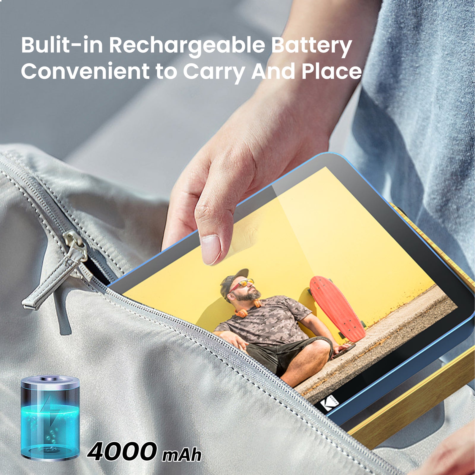 Kodak 10-inch Portable WiFi Digital Photo Frame RWF-108, 32GB Internal Storage, Touchscreen Adjustable Display, with Rechargeable Battery
