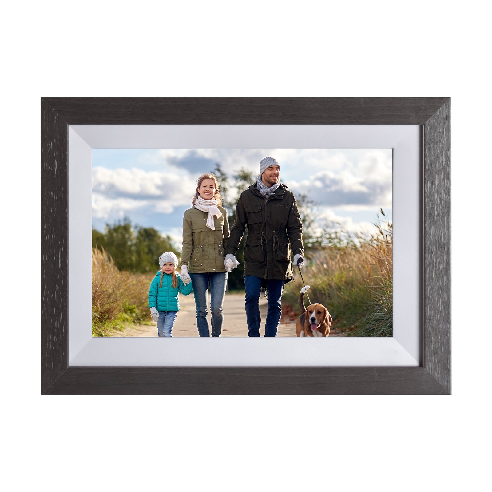 KODAK Classic Photo Frame 10.1 inch Wi-Fi Enabled RCF-1012W in Natural Wooden Frame Bundled with Two Extra Frames in Black and White 32GB Internal Memory, 10GB Cloud Storage