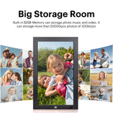 KODAK 17.3-inch Wi-Fi Enabled Digital Photo Frame WF173V, 32GB Internal Memory Wooden Frame with Photo, Video, Clock, Calendar, Weather and SD Card, USB and 3.5 Earphone Ports (Remote Control Incl.)