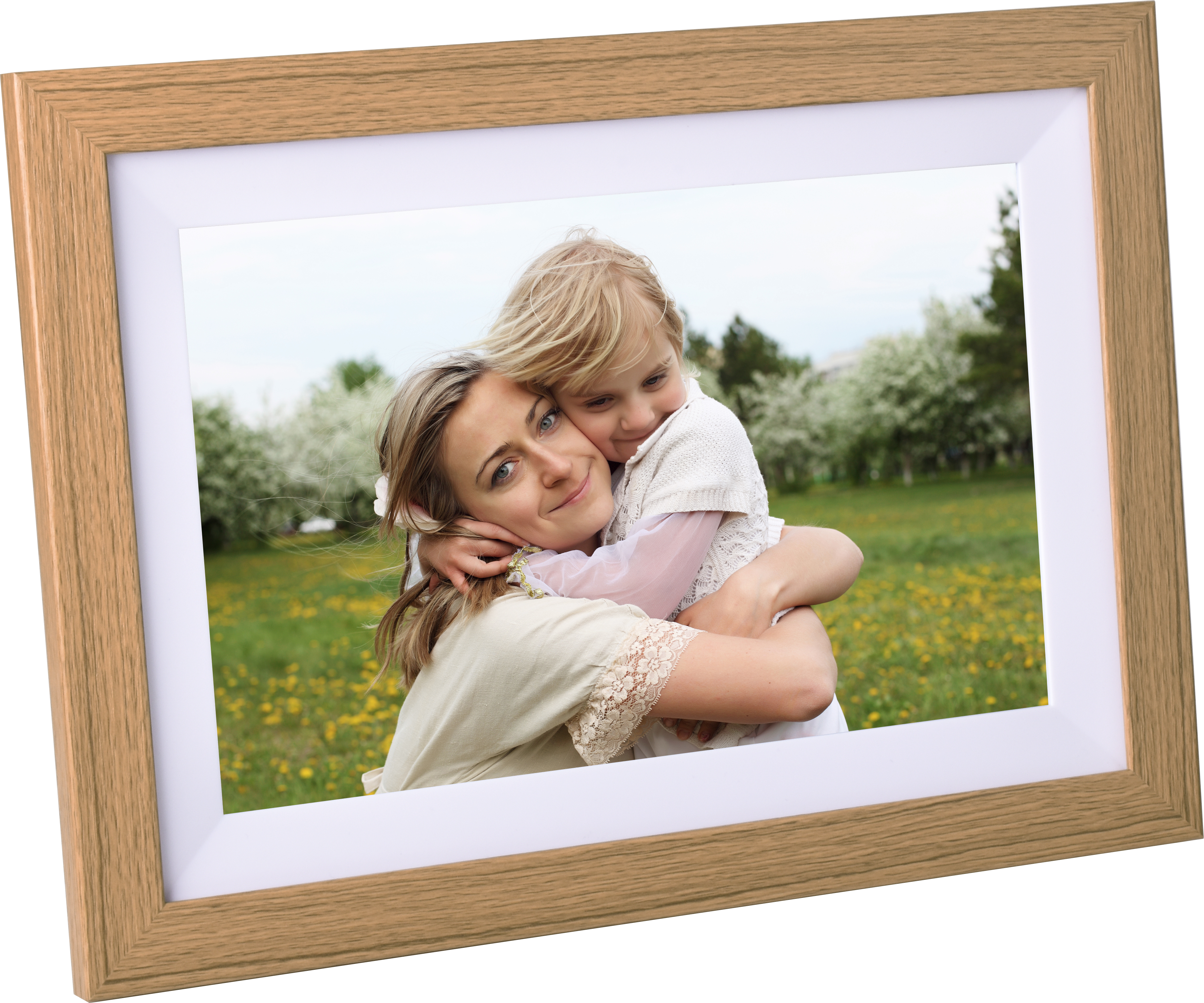 KODAK Classic Photo Frame 10.1 inch Wi-Fi Enabled RCF-1012W in Natural Wooden Frame Bundled with Two Extra Frames in Black and White 32GB Internal Memory, 10GB Cloud Storage