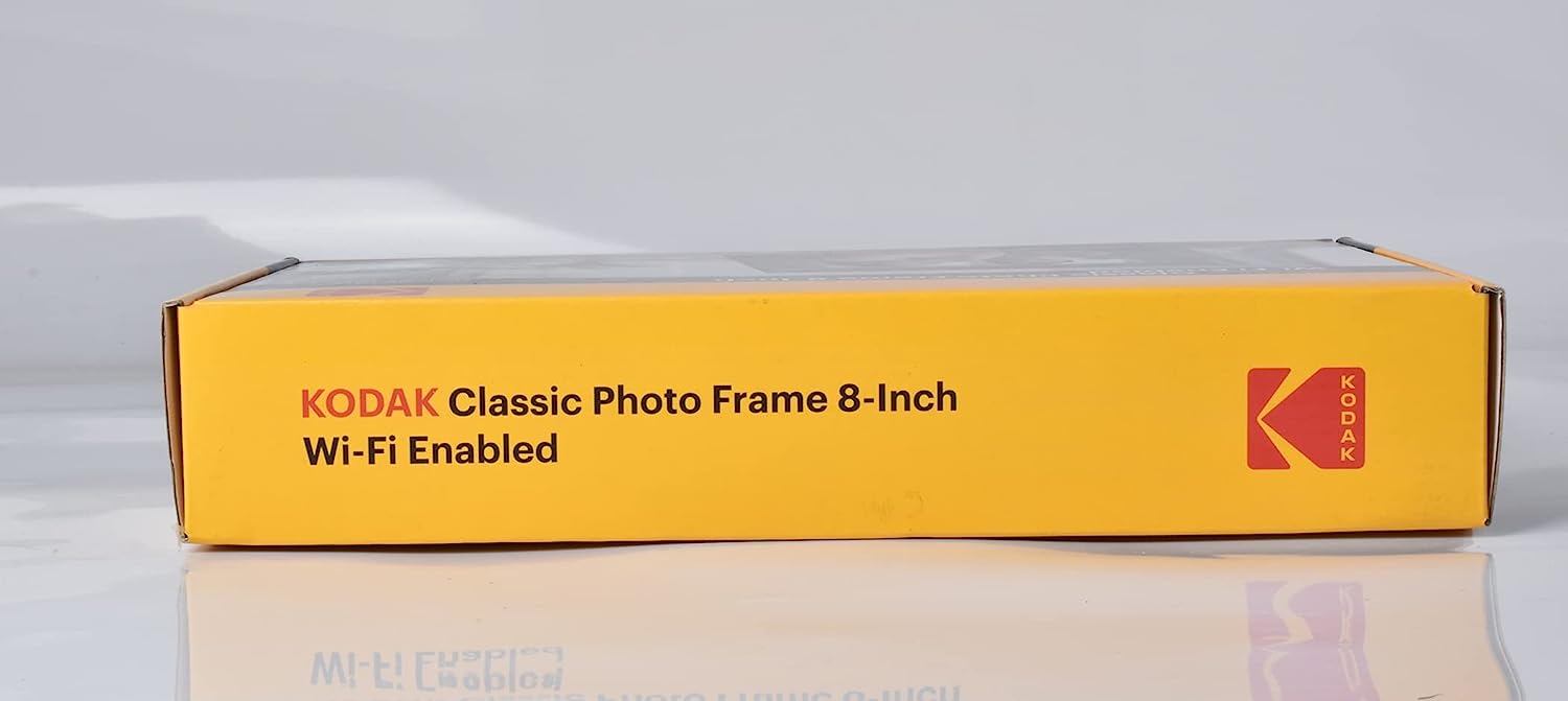 Kodak 8-inch Wi-Fi Classic Digital Photo Frame RCF-8013W, Touch Screen, Wooden Frame, 16GB Internal Memory with Music, Video, Calendar and Weather Display Features