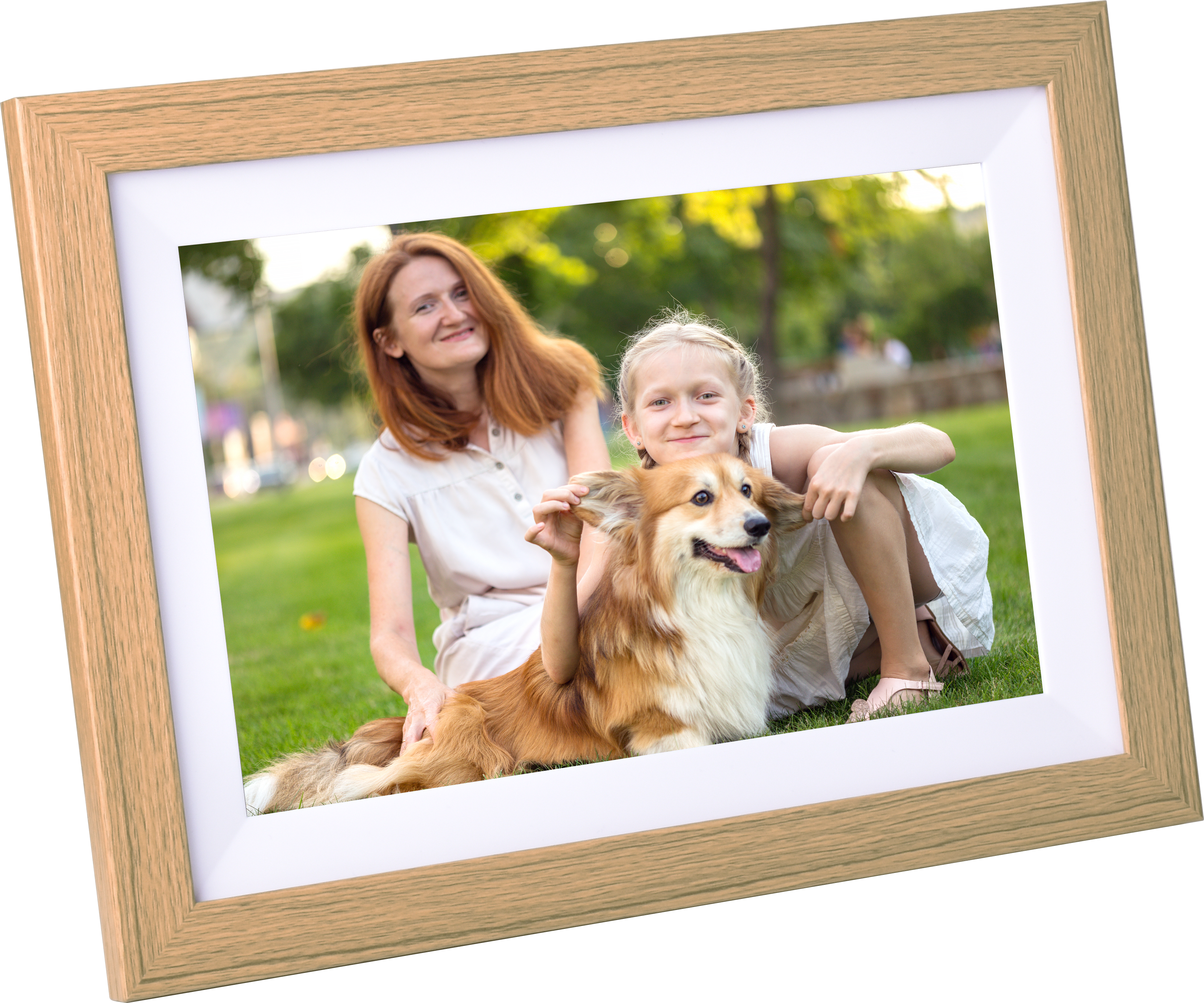 KODAK Classic Photo Frame 10.1 inch Wi-Fi Enabled RCF-1012W in Natural Wooden Frame Bundled with Two Extra Frames in Black and White 32GB Internal Memory, 10GB Cloud Storage