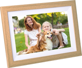 KODAK Classic Photo Frame 10.1 inch Wi-Fi Enabled RCF-1012W in Natural Wooden Frame Bundled with Two Extra Frames in Black and White 32GB Internal Memory, 10GB Cloud Storage