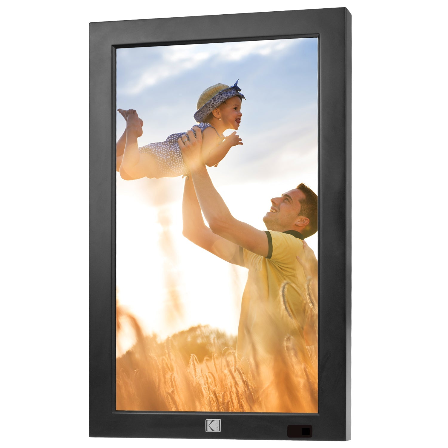 KODAK 17.3-inch Wi-Fi Enabled Digital Photo Frame WF173V, 32GB Internal Memory Wooden Frame with Photo, Video, Clock, Calendar, Weather and SD Card, USB and 3.5 Earphone Ports (Remote Control Incl.)