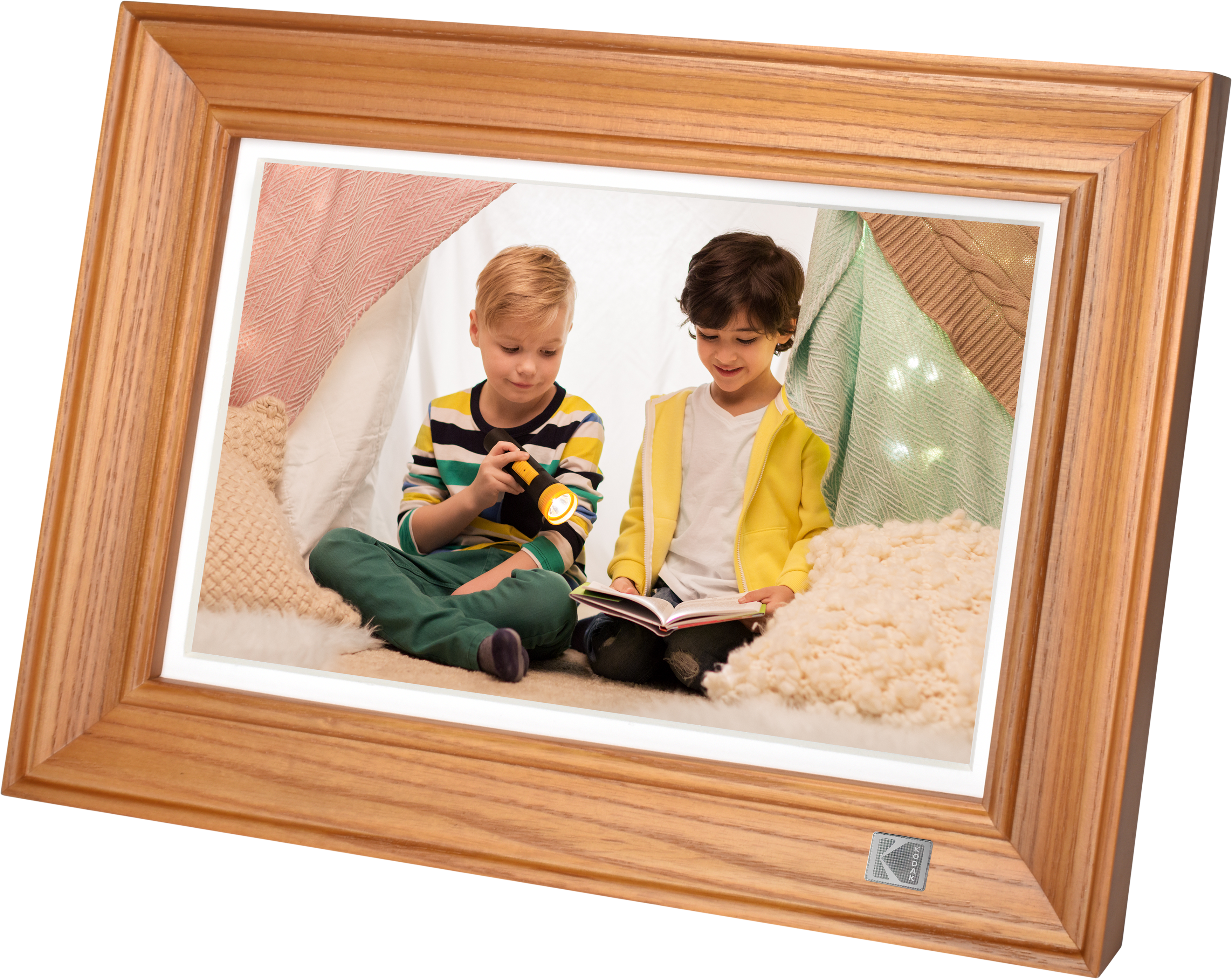 KODAK Digital Photo Frame RWF-127, Full HD 10.1 inch Touchscreen, WiFi Enabled, 32GB Internal Memory, Natural Wood with Photo, Video, Audio, Calendar & Weather Display Features (Burlywood)