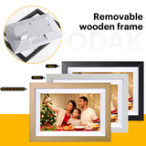 KODAK Classic Photo Frame 10.1 inch Wi-Fi Enabled RCF-1012W in Natural Wooden Frame Bundled with Two Extra Frames in Black and White 32GB Internal Memory, 10GB Cloud Storage