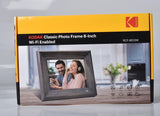 Kodak 8-inch Wi-Fi Classic Digital Photo Frame RCF-8013W, Touch Screen, Wooden Frame, 16GB Internal Memory with Music, Video, Calendar and Weather Display Features