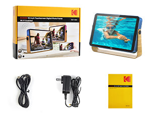 Kodak 10-inch Portable WiFi Digital Photo Frame RWF-108, 32GB Internal Storage, Touchscreen Adjustable Display, with Rechargeable Battery