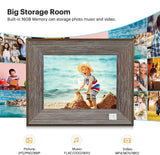 Kodak 8-inch Wi-Fi Classic Digital Photo Frame RCF-8013W, Touch Screen, Wooden Frame, 16GB Internal Memory with Music, Video, Calendar and Weather Display Features