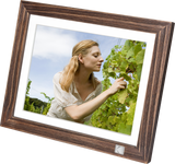 Kodak Rustic Wood WiFi-Enabled Digital Photo Frame HDPF-978, Advanced 9.7” Touchscreen with 2K Resolution, 32GB Internal Memory and Adjustable Stand