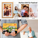 KODAK Classic Photo Frame 10.1 inch Wi-Fi Enabled RCF-1012W in Natural Wooden Frame Bundled with Two Extra Frames in Black and White 32GB Internal Memory, 10GB Cloud Storage
