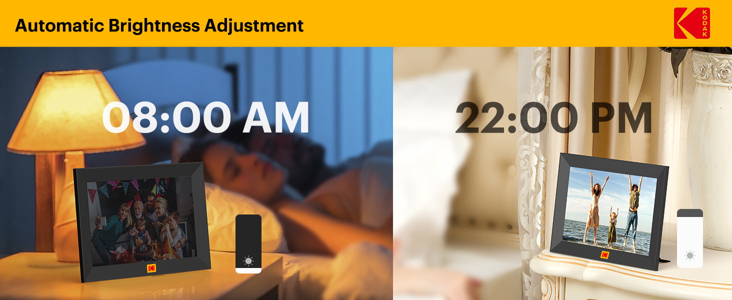 KODAK CF102P 10.1-Inch Smart Digital Photo Frame, 32GB HD Touchscreen, Wi-Fi Enabled, Auto-Rotation, Music & Video Playback, Weather & Calendar Display