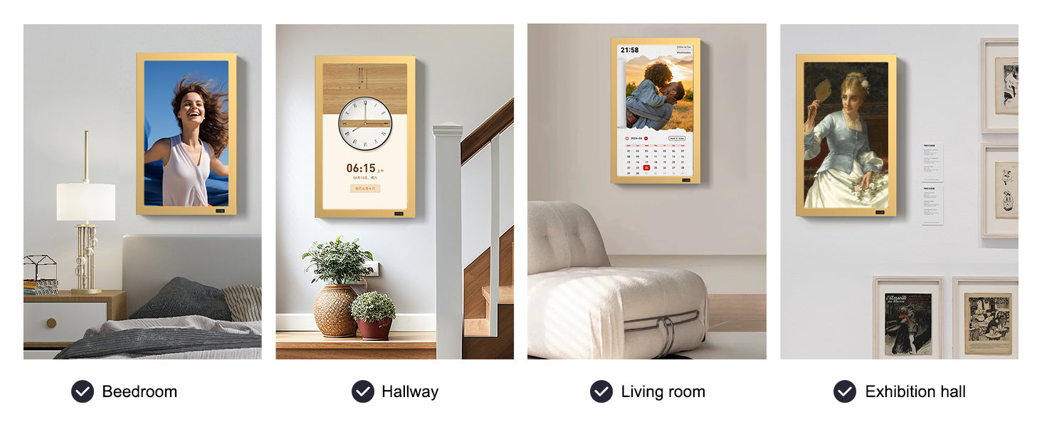 KODAK 21.5” Wi-Fi Digital Photo Frame – Metal Gold Frame (Model WF215)
