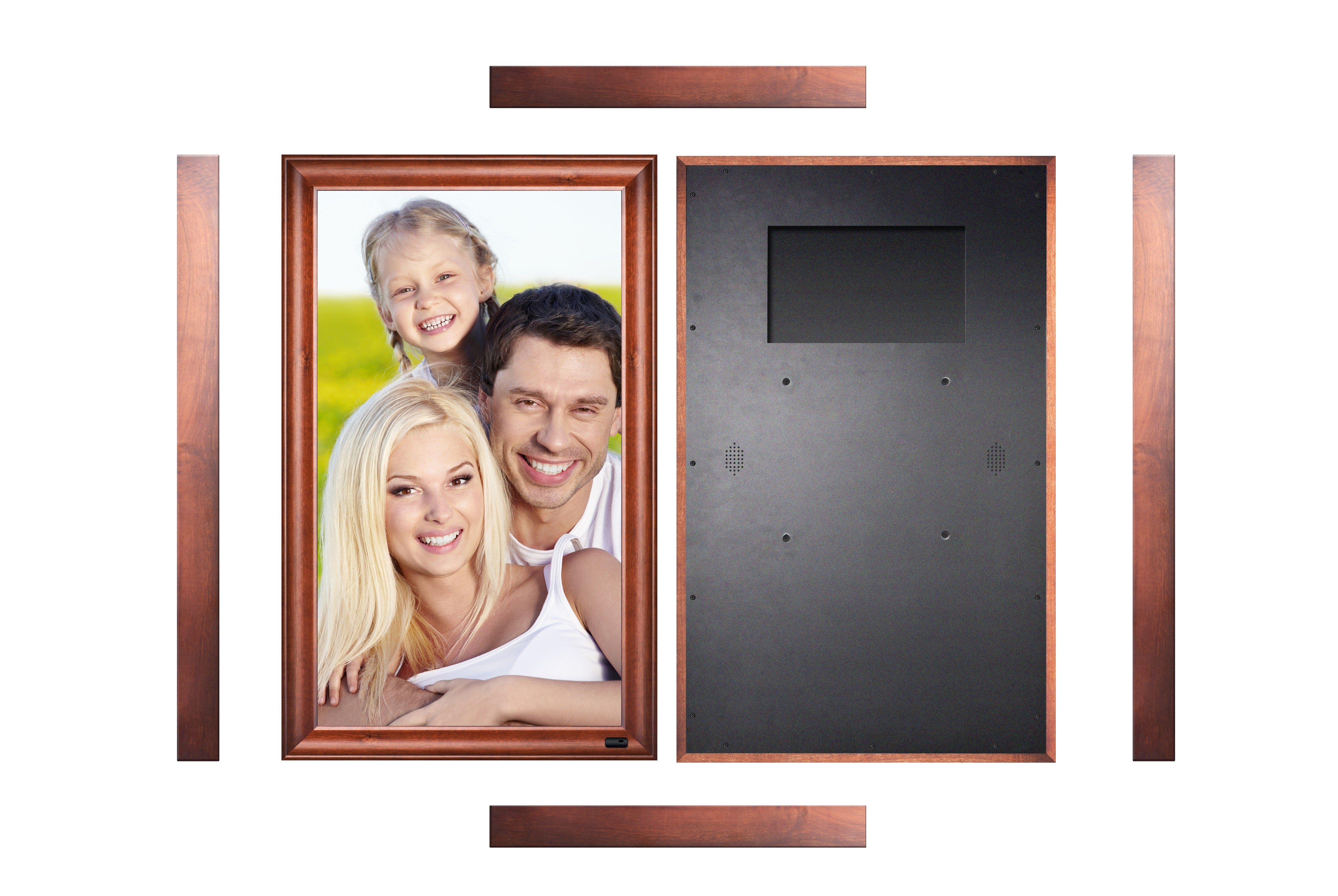 KODAK 32-inch Wi-Fi Enabled Large Wall Screen Digital Photo Frame, WF320V with 32GB Internal Memory, Wooden Frame with Photo, Video, Clock, Calendar, Weather Features and SD Card, USB and 3.5 Earphone Ports (Remote Control Incl.)
