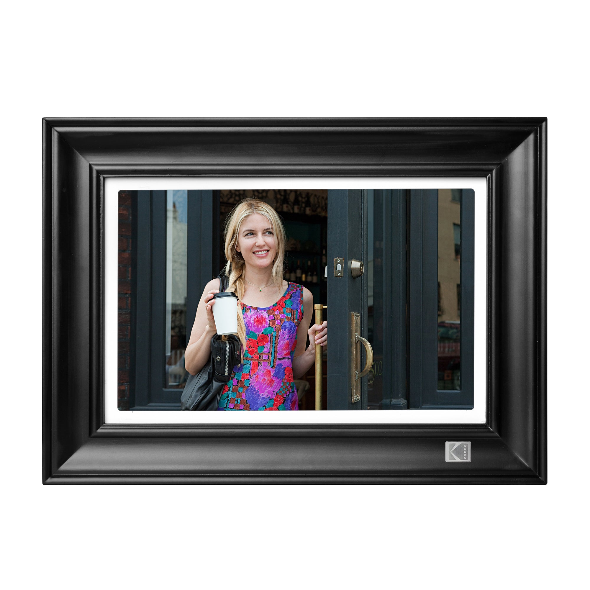 KODAK Digital Photo Frame RWF-127, Full HD 10.1 inch Touchscreen, WiFi Enabled, 32GB Internal Memory, Natural Wood with Photo, Video, Audio, Calendar & Weather Display Features