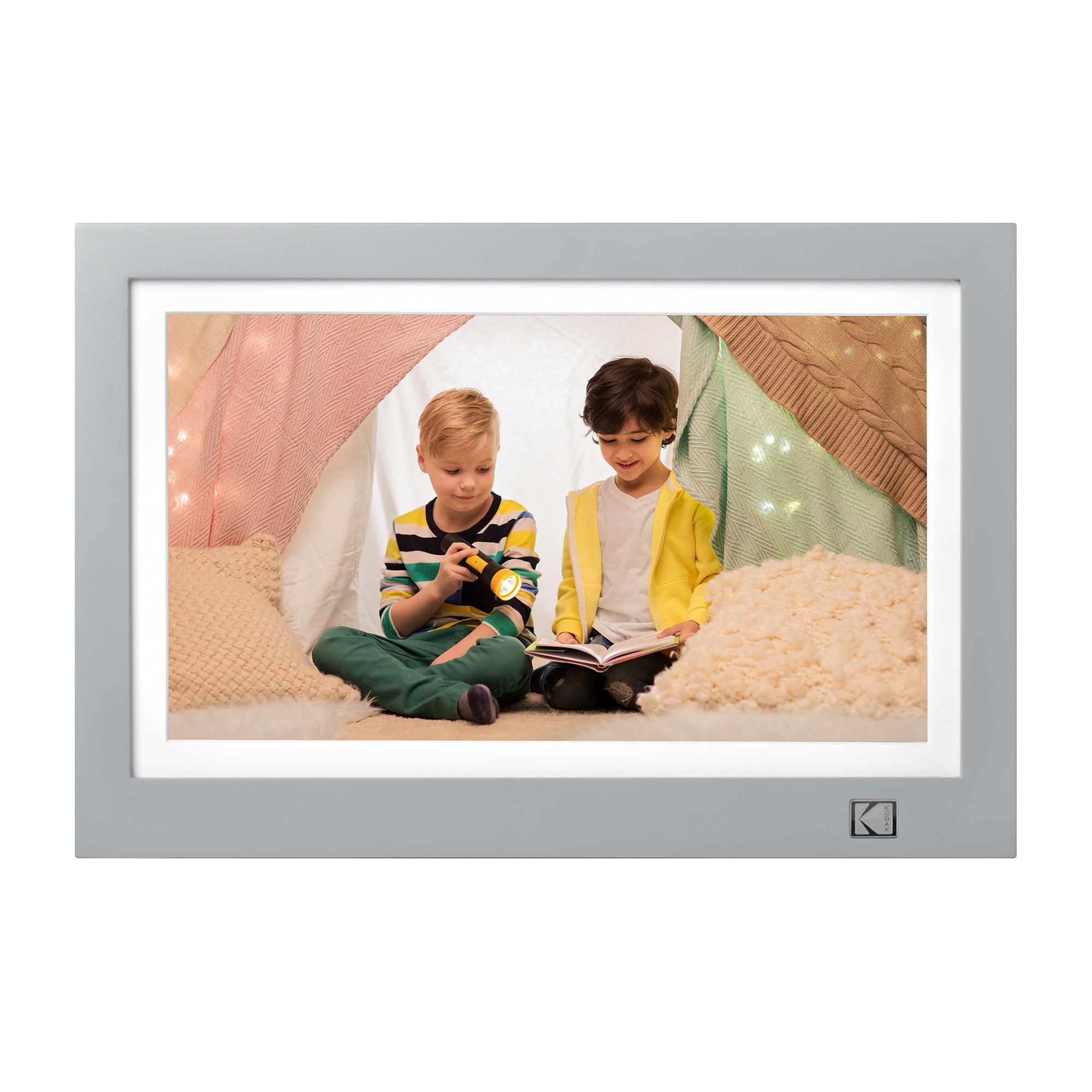 KODAK 11.6-inch Full HD Digital Photo Frame, Wi-Fi Enabled With 32GB Internal Memory, Auto Rotate, Light Sensor, Music, Video, Calendar and Weather Display RWF-116 (Grey Wood)