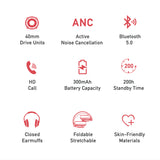 Awei A710BL Active Noise Cancelling Wireless Over-Ear Foldable Headphones