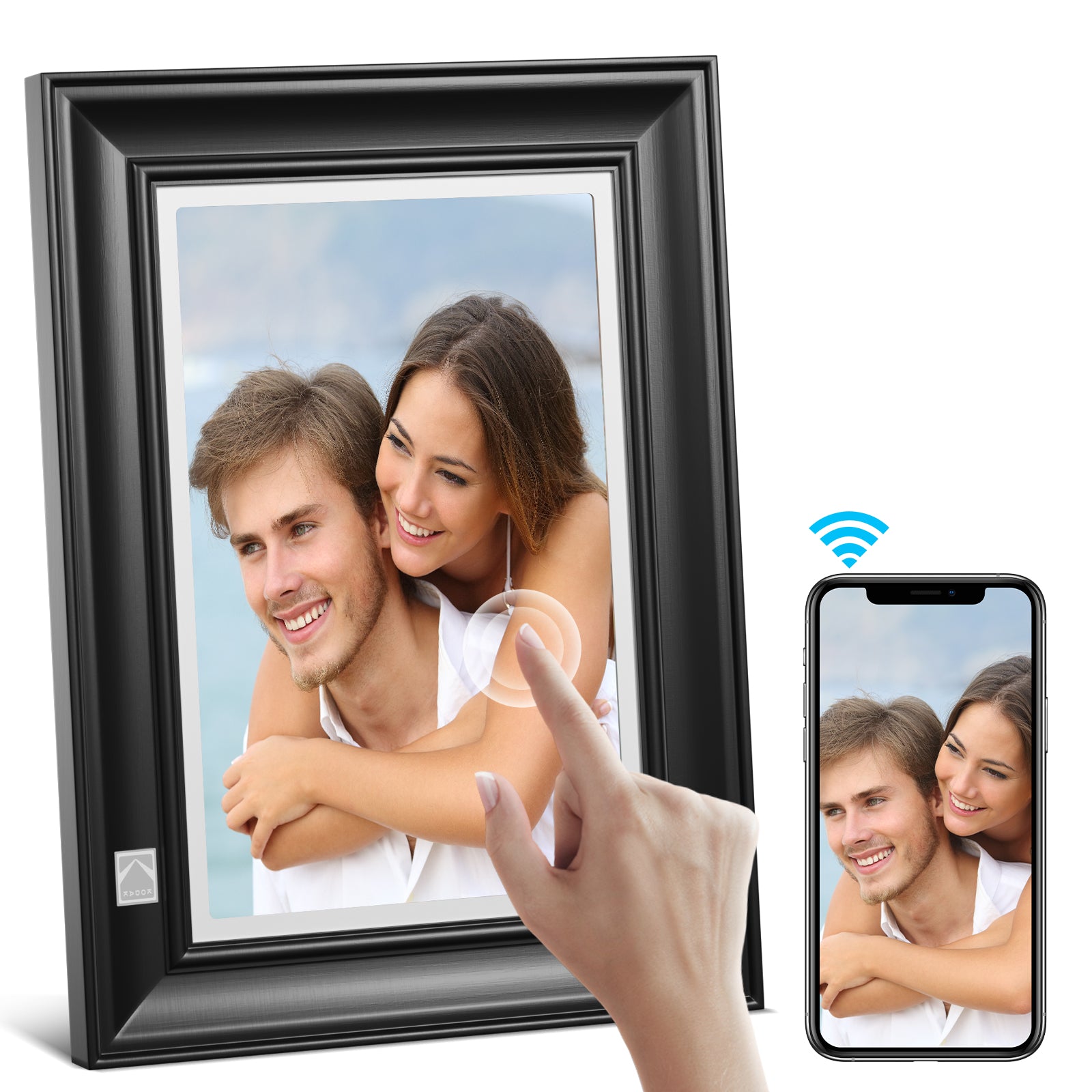 KODAK Digital Photo Frame RWF-127, Full HD 10.1 inch Touchscreen, WiFi Enabled, 32GB Internal Memory, Natural Wood with Photo, Video, Audio, Calendar & Weather Display Features