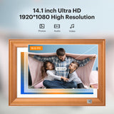 Kodak Classic 14.1 inch WiFi Enabled Digital Photo Frame with Full HD Touchscreen and 32GB Built-in Memory for Photo, Video and Audio Play (Burlywood)