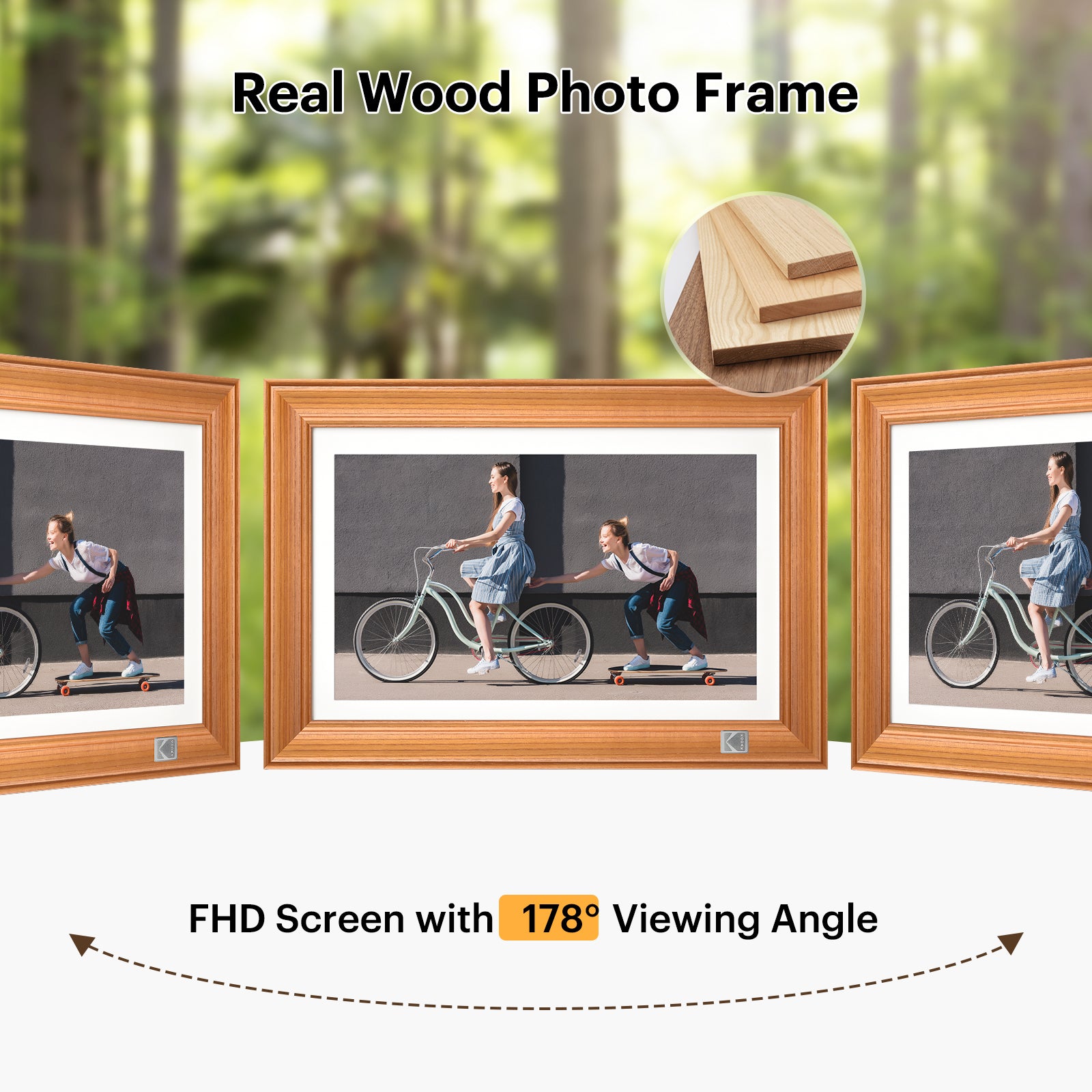 Kodak Classic 14.1 inch WiFi Enabled Digital Photo Frame with Full HD Touchscreen and 32GB Built-in Memory for Photo, Video and Audio Play (Burlywood)