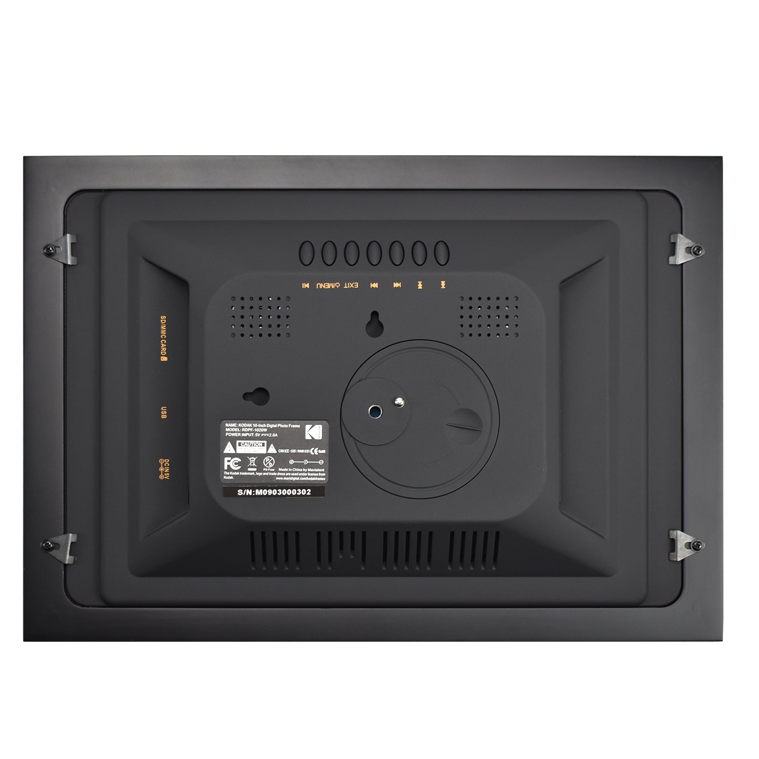Kodak 10.1 Inch Wood Digital Picture Frame RDPF-1020V with Remote Control, IPS Screen HD Display, Auto-Rotate, Wall Mountable, Programmable Auto On/Off, Enjoy Your Precious Moment in Slideshow, Black (No Wi-Fi)