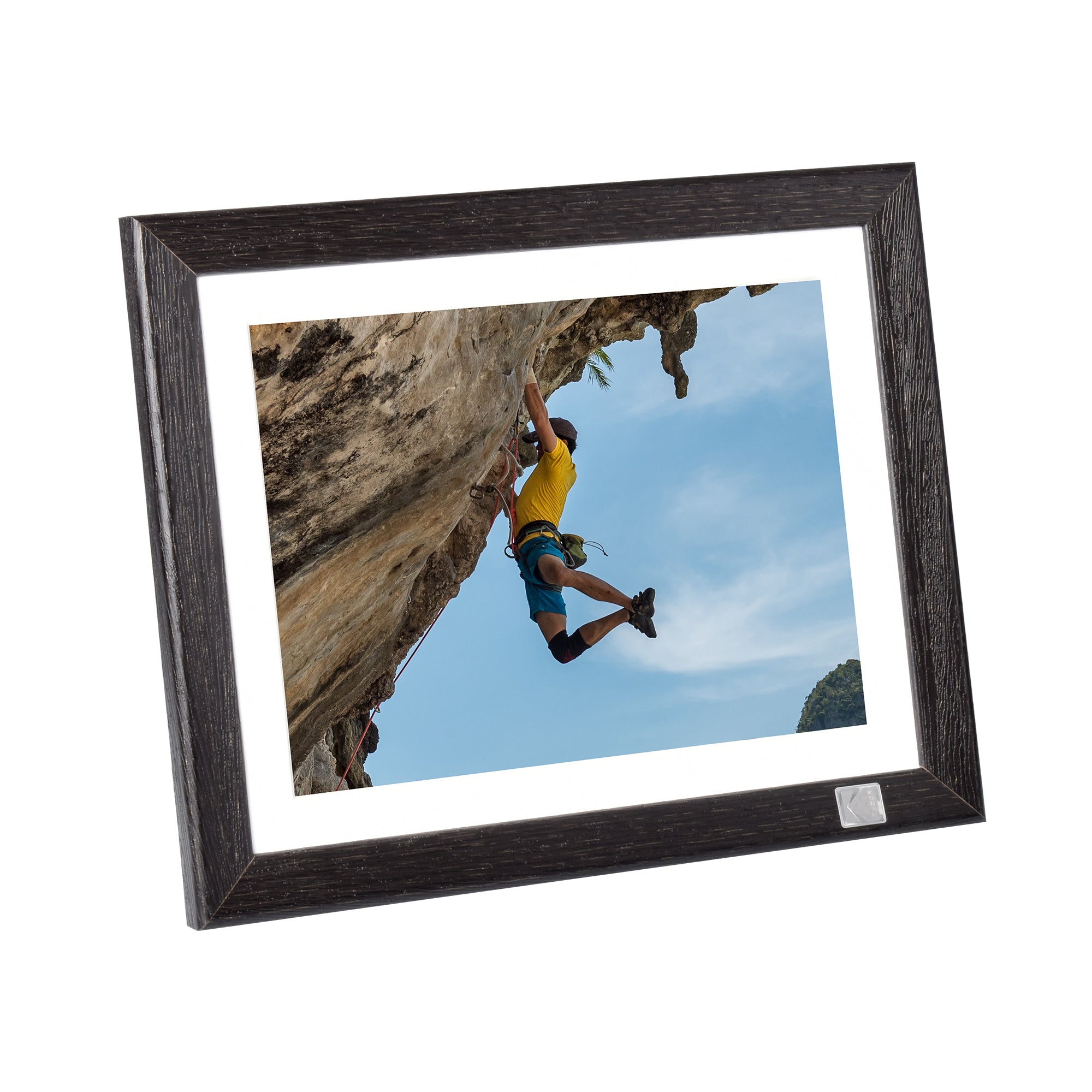 Kodak Rustic Wood WiFi-Enabled Digital Photo Frame HDPF-978, Advanced 9.7” Touchscreen with 2K Resolution, 32GB Internal Memory and Adjustable Stand