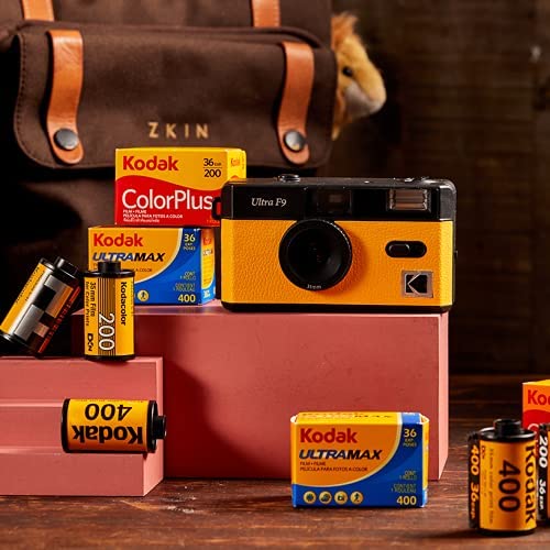 KODAK Film Camera Ultra F9 Reusable 35 mm Color Negative or Black & White Film (Film and Battery NOT Included), Yellow