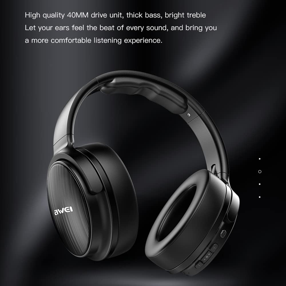 Awei A780BL Wireless Bluetooth Foldable Headphone with 3.5mm Cable Connection Option and Memory Card Slot for Music Playback