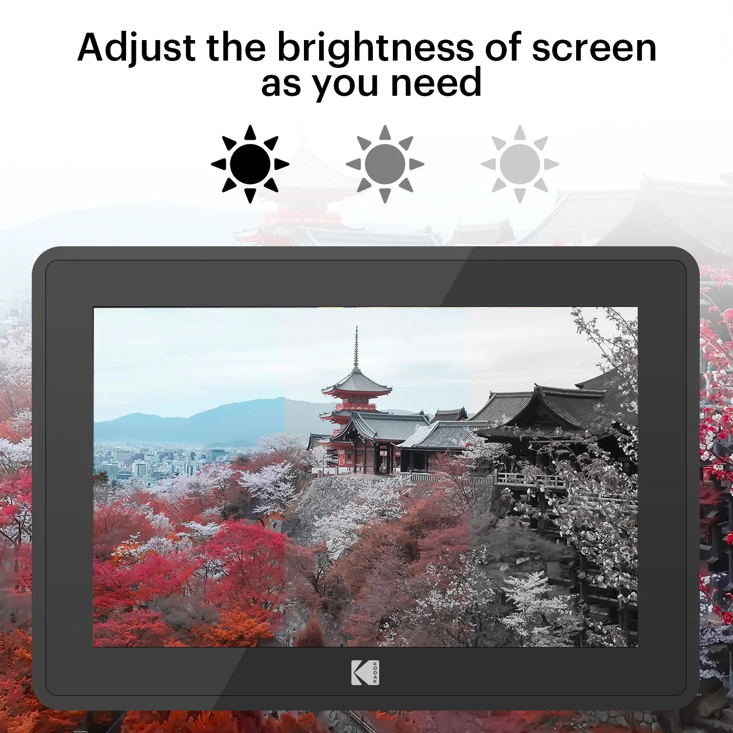Kodak RCF-106 Wi-Fi 10" Digital Photo Frame IPS Touch Screen, 16GB Internal Memory with Picture/Music/Video Features (Black)