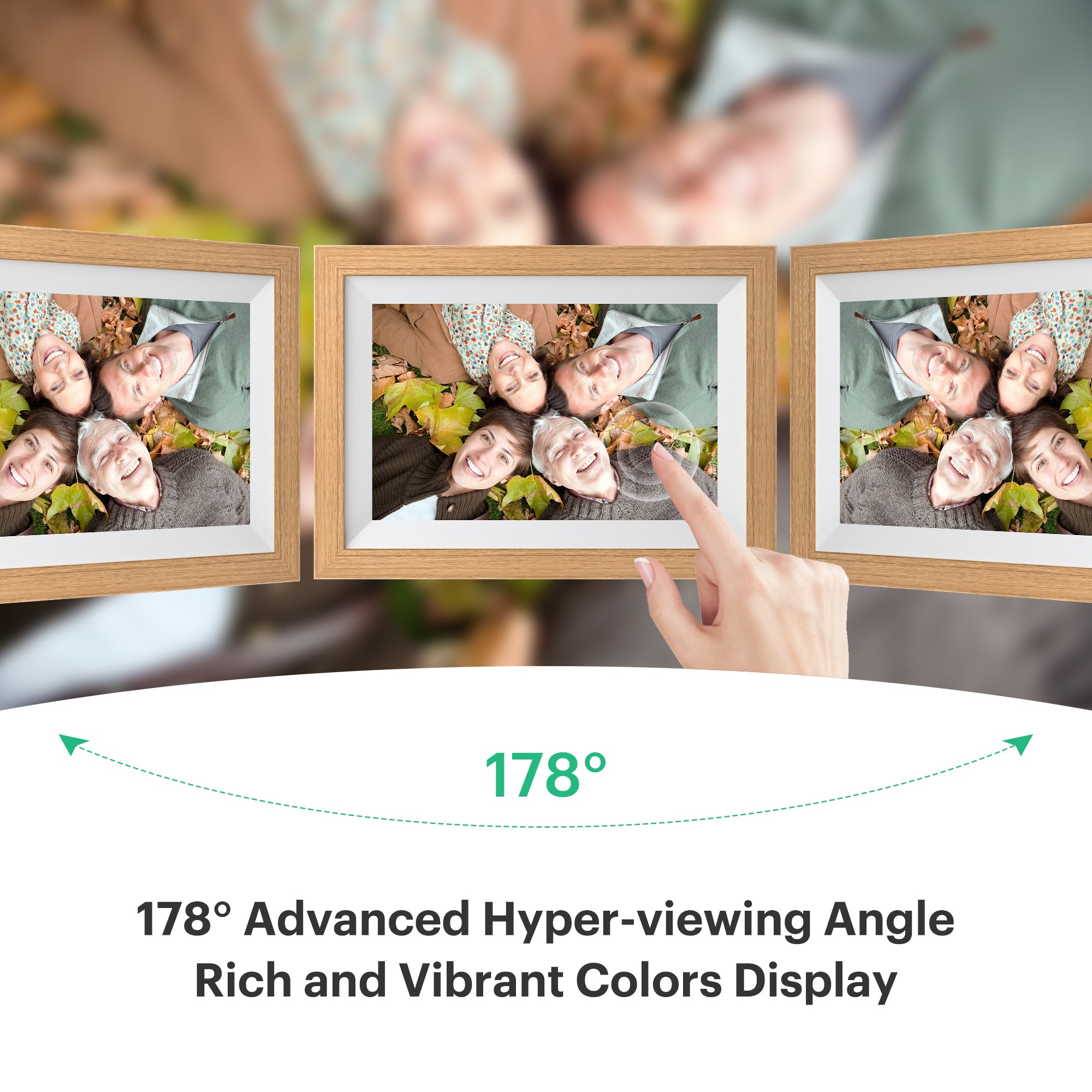 Kodak Classic Wooden Digital Photo Frame 1012W, 10.1 inch Touchscreen, WiFi Enabled, 16GB Internal Memory extendable with Memory Card