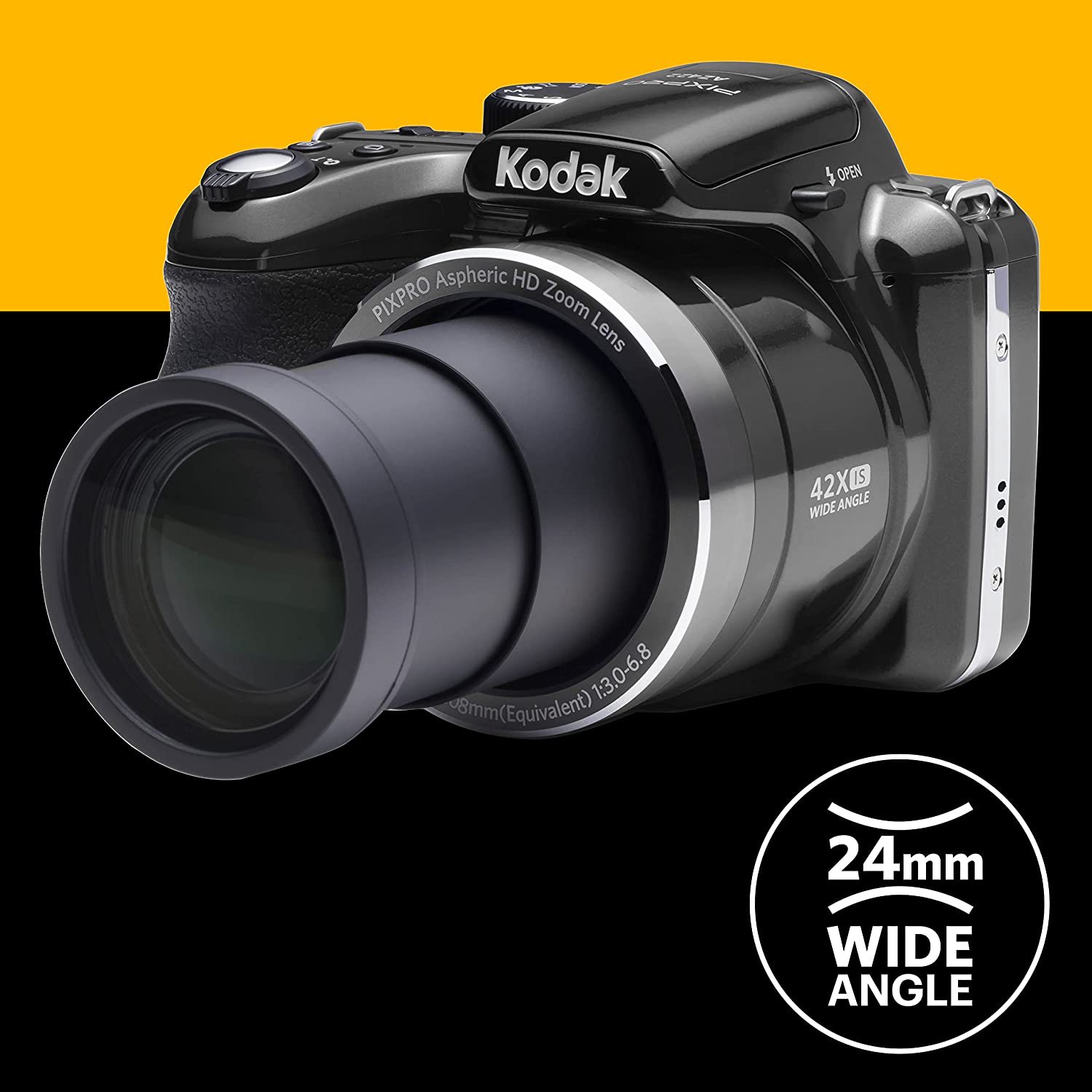 Kodak PIXPRO AZ422 Reflex Astro Zoom Bridge Black 20MP Camera with 42x Optical Zoom
