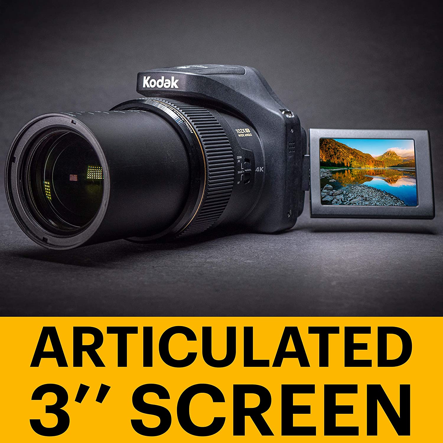 Kodak PIXPRO AZ1000 4K 20MP Black Digital Camera with 102x Optical Zoom