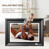 KODAK Digital Photo Frame RWF-127, Full HD 10.1 inch Touchscreen, WiFi Enabled, 32GB Internal Memory, Natural Wood with Photo, Video, Audio, Calendar & Weather Display Features