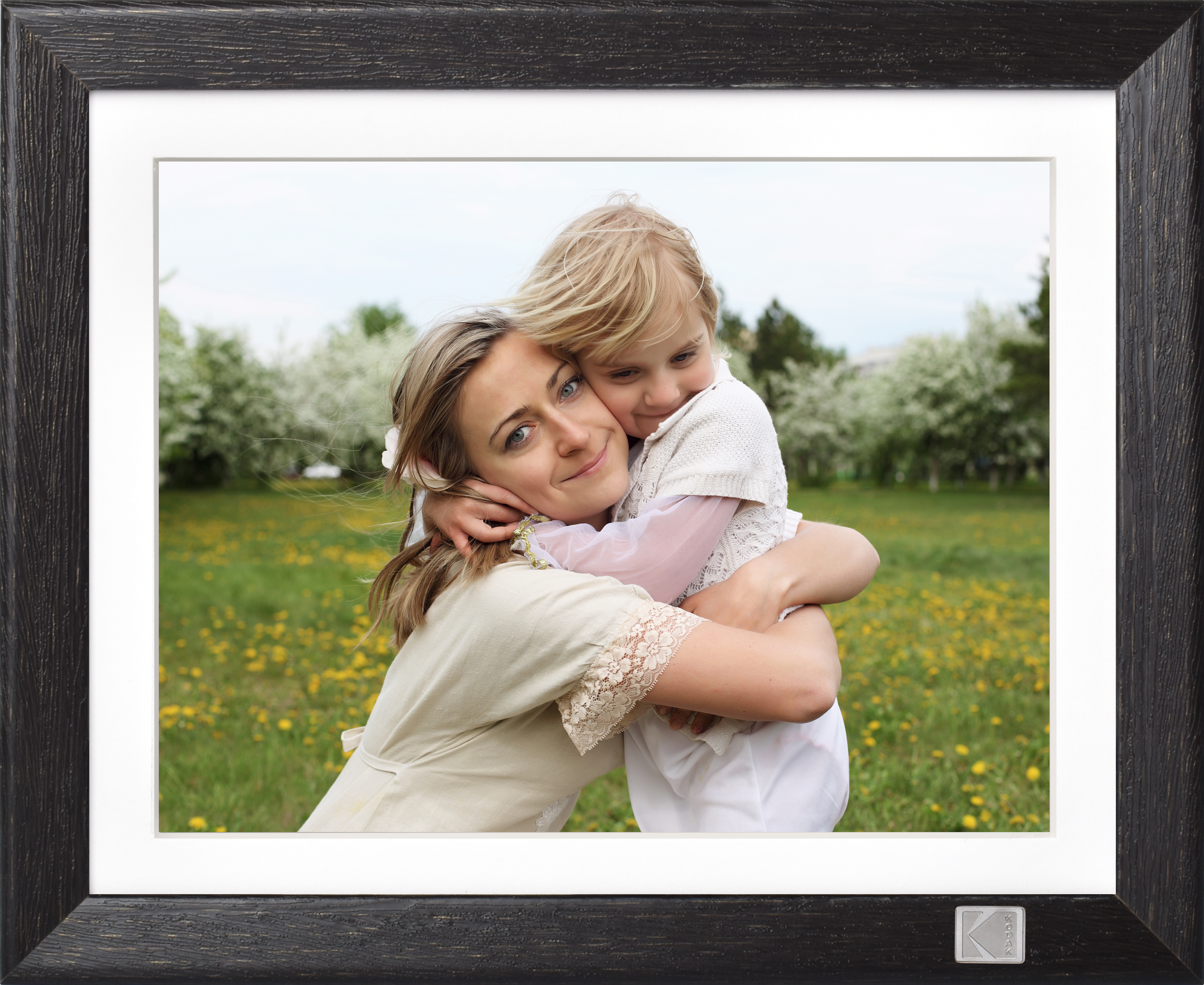 Kodak Rustic Wood WiFi-Enabled Digital Photo Frame HDPF-978, Advanced 9.7” Touchscreen with 2K Resolution, 32GB Internal Memory and Adjustable Stand