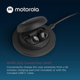 Motorola MOTO BUDS 250 True Wireless Bluetooth Earbuds IPX5 Water Resistant with Wireless Charging Case