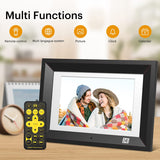 Kodak 10.1 Inch Wood Digital Picture Frame RDPF-1020V with Remote Control, IPS Screen HD Display, Auto-Rotate, Wall Mountable, Programmable Auto On/Off, Enjoy Your Precious Moment in Slideshow, Black (No Wi-Fi)
