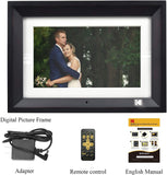 Kodak 10.1 Inch Wood Digital Picture Frame RDPF-1020V with Remote Control, IPS Screen HD Display, Auto-Rotate, Wall Mountable, Programmable Auto On/Off, Enjoy Your Precious Moment in Slideshow, Black (No Wi-Fi)