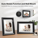 Kodak 10.1 Inch Wood Digital Picture Frame RDPF-1020V with Remote Control, IPS Screen HD Display, Auto-Rotate, Wall Mountable, Programmable Auto On/Off, Enjoy Your Precious Moment in Slideshow, Black (No Wi-Fi)