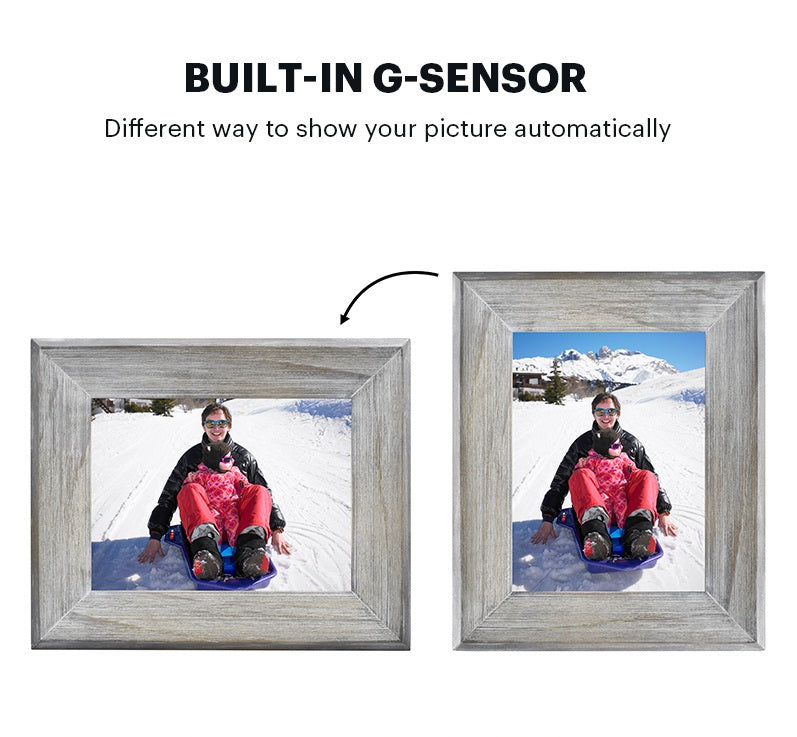 Kodak 8-inch Wi-Fi Classic Digital Photo Frame RCF-8013W, Touch Screen, Wooden Frame, 16GB Internal Memory with Music, Video, Calendar and Weather Display Features