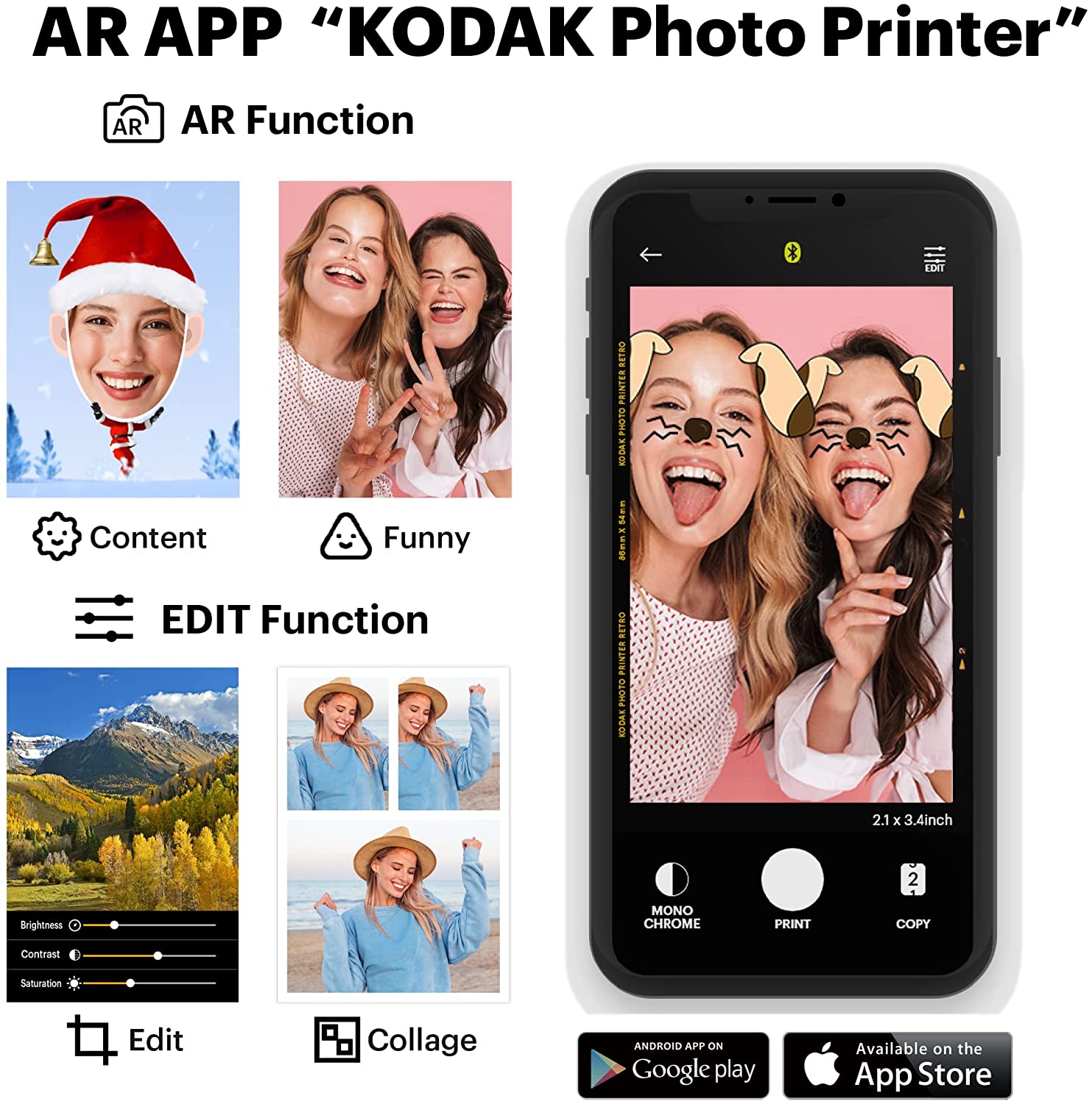 Kodak Dock Plus PD-460 Instant Photo Printer BONUS 80-Photos Cartridge